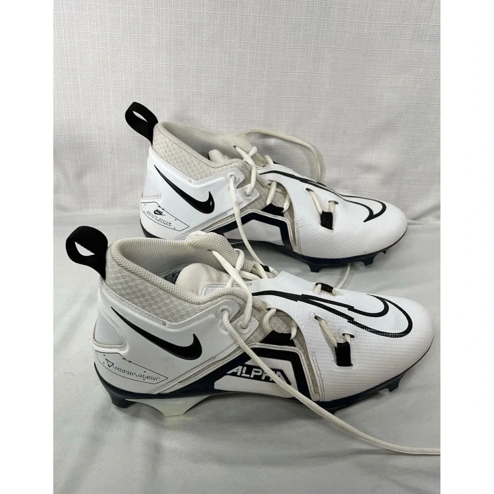 Nike Alpha Menace Pro 3 White College Navy Football Cleats CT6649-108 Mens 10